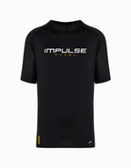 T-shirt technique de padel homme Impulse noir, vue de face