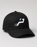 Casquette Technique Airflow noire Impulse Padel vue de face trois quarts avec aérations latérales