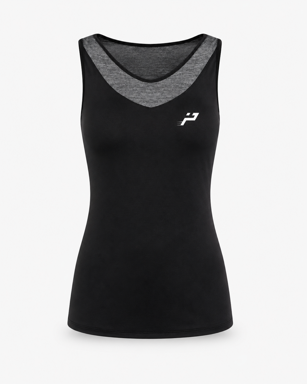 Débardeur technique padel femme bicolore noir et gris Impulse Padel