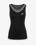 Débardeur technique padel femme bicolore noir et gris Impulse Padel