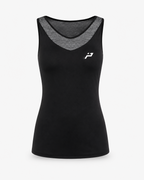 Débardeur technique padel femme bicolore noir et gris Impulse Padel