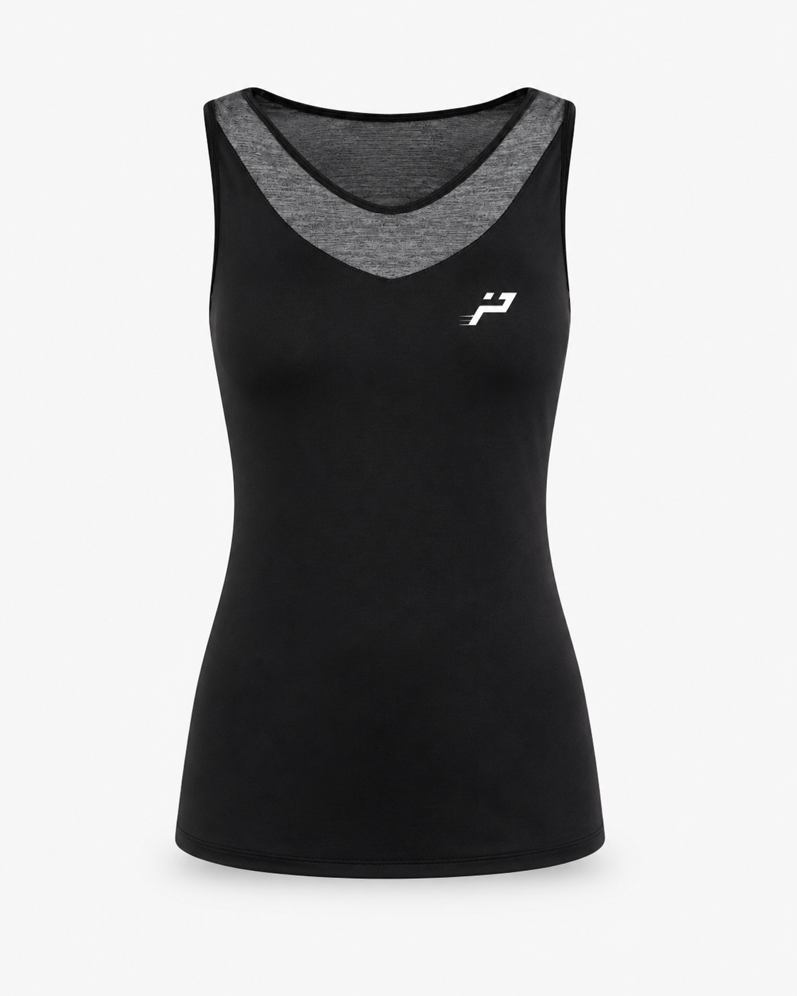 Débardeur technique padel femme bicolore noir et gris Impulse Padel
