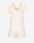 Hoodie sans manches Ivory Club Impulse Padel vue de dos avec short assorti