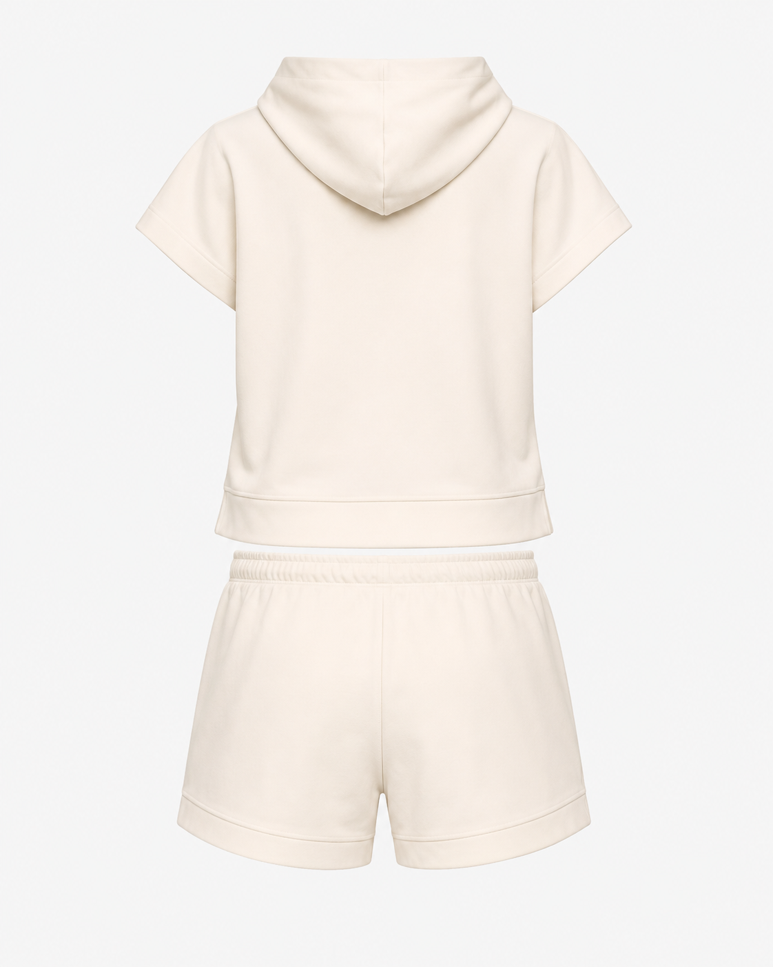 Hoodie sans manches Ivory Club Impulse Padel vue de dos avec short assorti