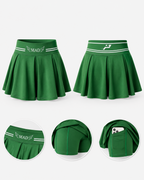 Jupe MAD verte femme détail du sous-short et poche balle