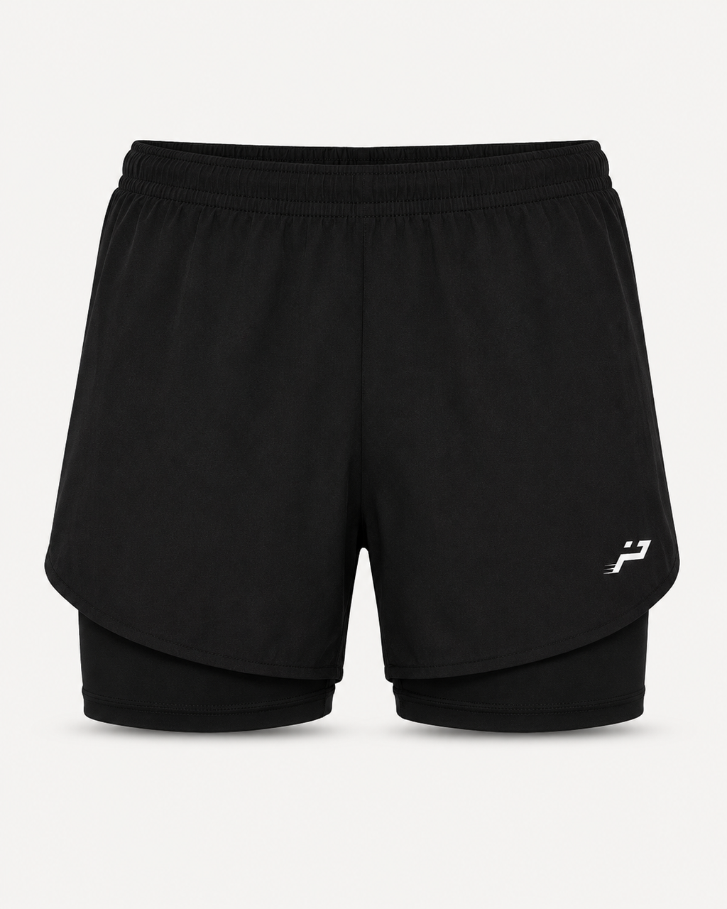 Short de padel femme noir 2-en-1 Impulse Padel avec sous-short intégré