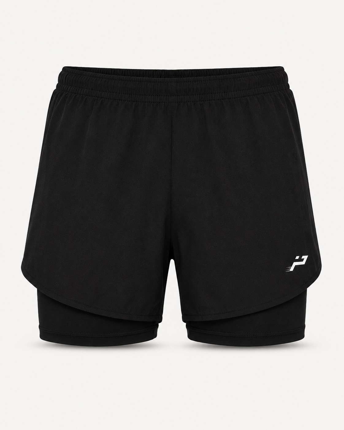 Short de padel femme noir 2-en-1 Impulse Padel avec sous-short intégré