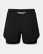 Détail du sous-short intégré du short de padel femme noir Impulse Padel