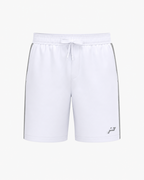 Short de padel homme blanc avec liseré gris Impulse Padel vue de face