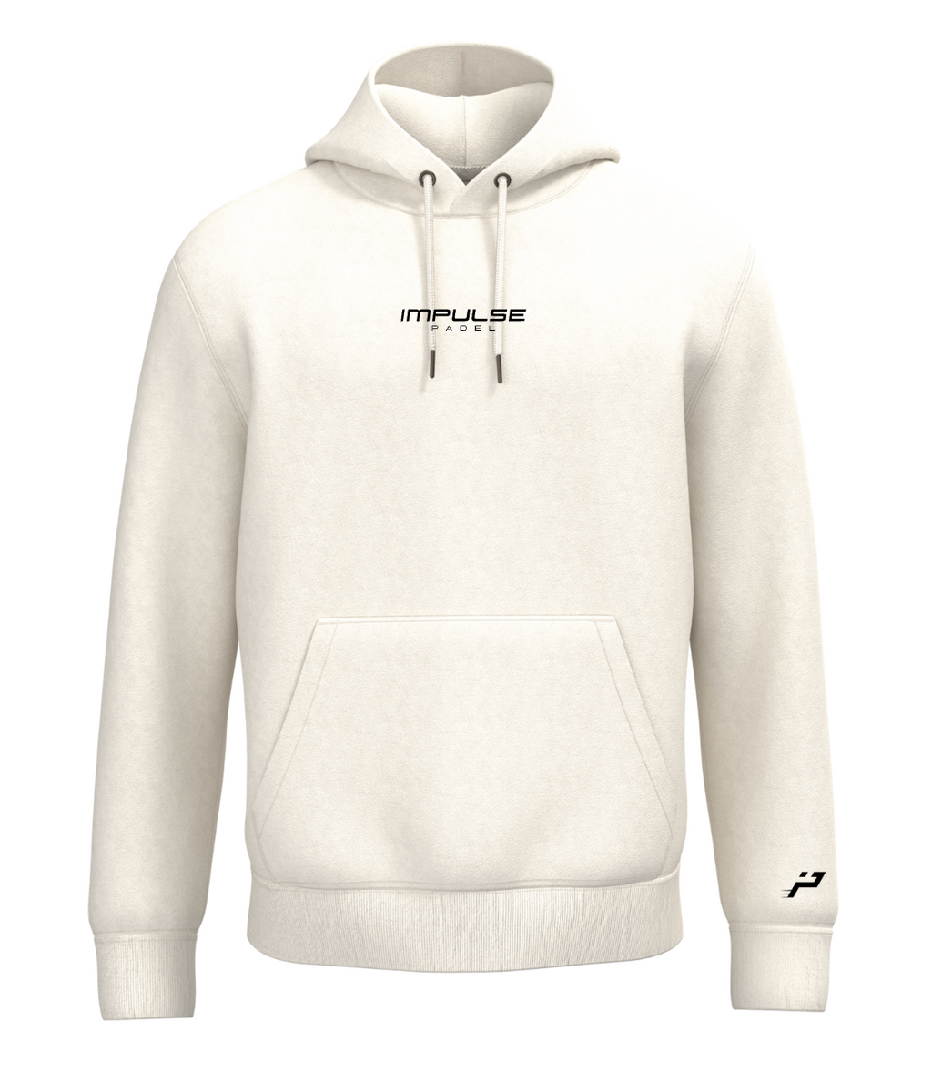 Hoodie SUNSET homme ivoire avec logo noir