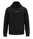 Hoodie SUNSET homme noir avec logo turquoise