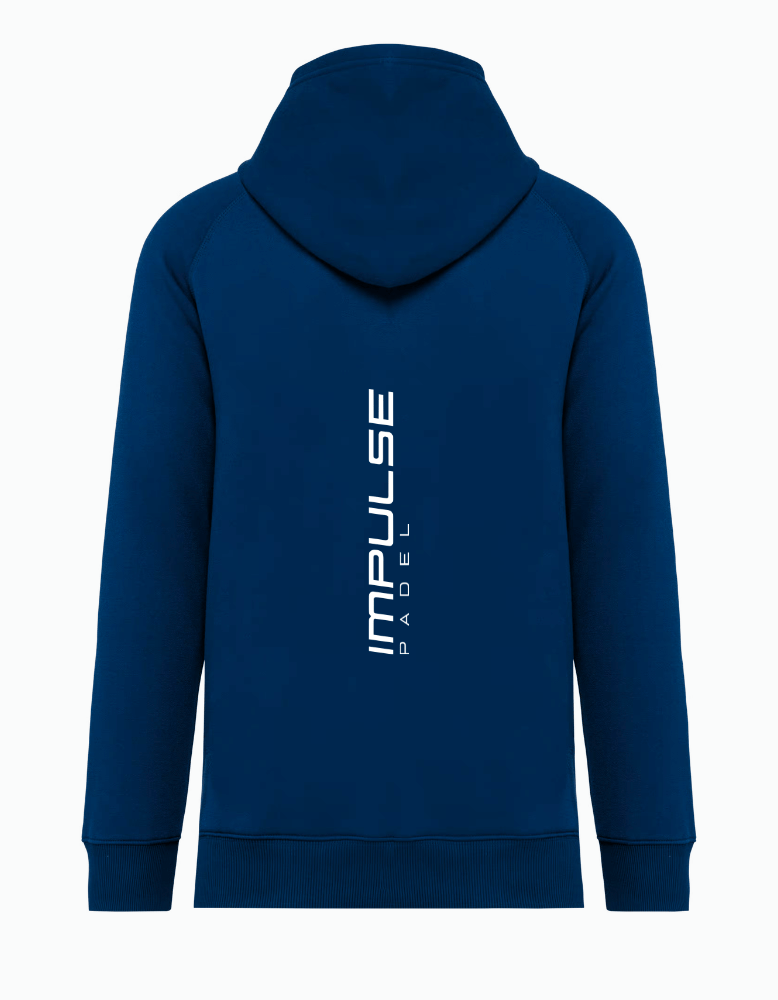 Sweat à capuche bleu Impulse Padel vue de dos