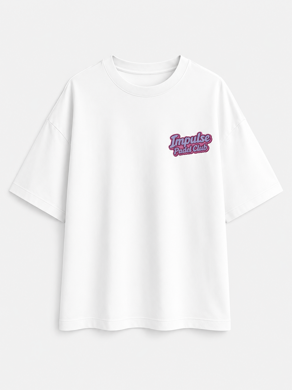 T-shirt Club House blanc Impulse Padel vue de face avec logo cœur