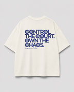 T-shirt Own The Chaos ivoire Impulse Padel vue de dos avec message Control The Court Own The Chaos