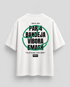 T-shirt Play Hard Feel Free blanc et vert Impulse Padel vue de dos avec grand design