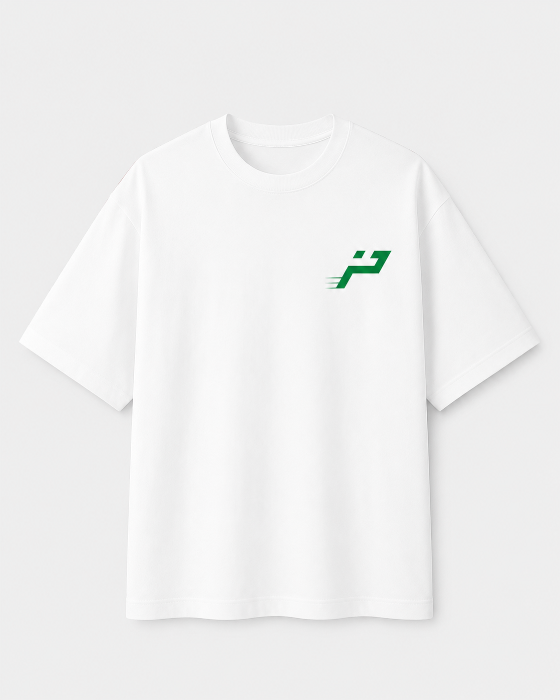 T-shirt Play Hard Feel Free blanc et vert Impulse Padel vue de face