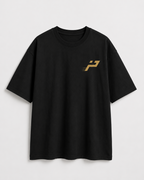 T-shirt Play Hard Feel Free noir et or Impulse Padel vue de face
