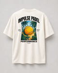 T-shirt Tropical Court ivoire Impulse Padel vue de dos avec grand visuel