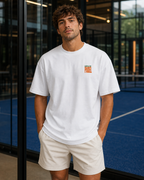T-shirt de padel oversize homme Vibora & Sunshine blanc NS332 – vue de face